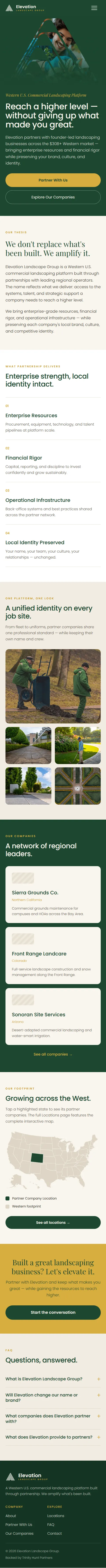 Elevation Landscape Group — mobile