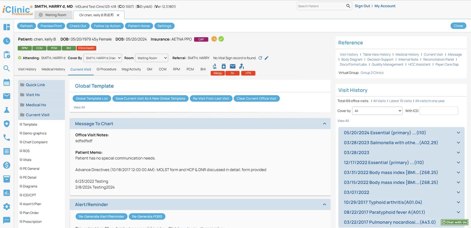 iClinic EHR — Redesign — full page