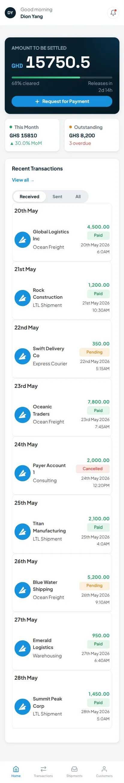 PayMe4Cargo — mobile